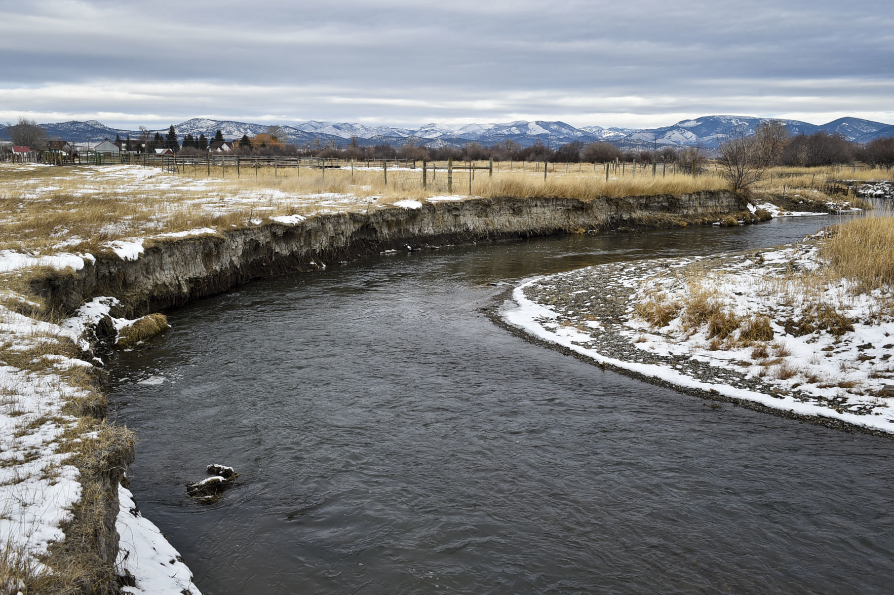 A section of Prickly Pear Creek yet to be improved